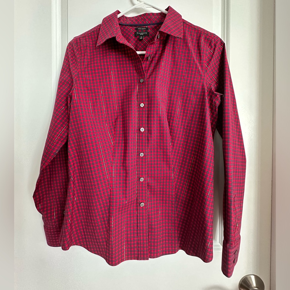 Metallic plaid shirt
